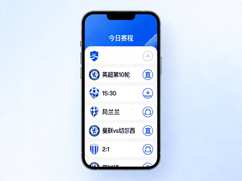 手机端体育赛事应用界面展示赛程与比分列表